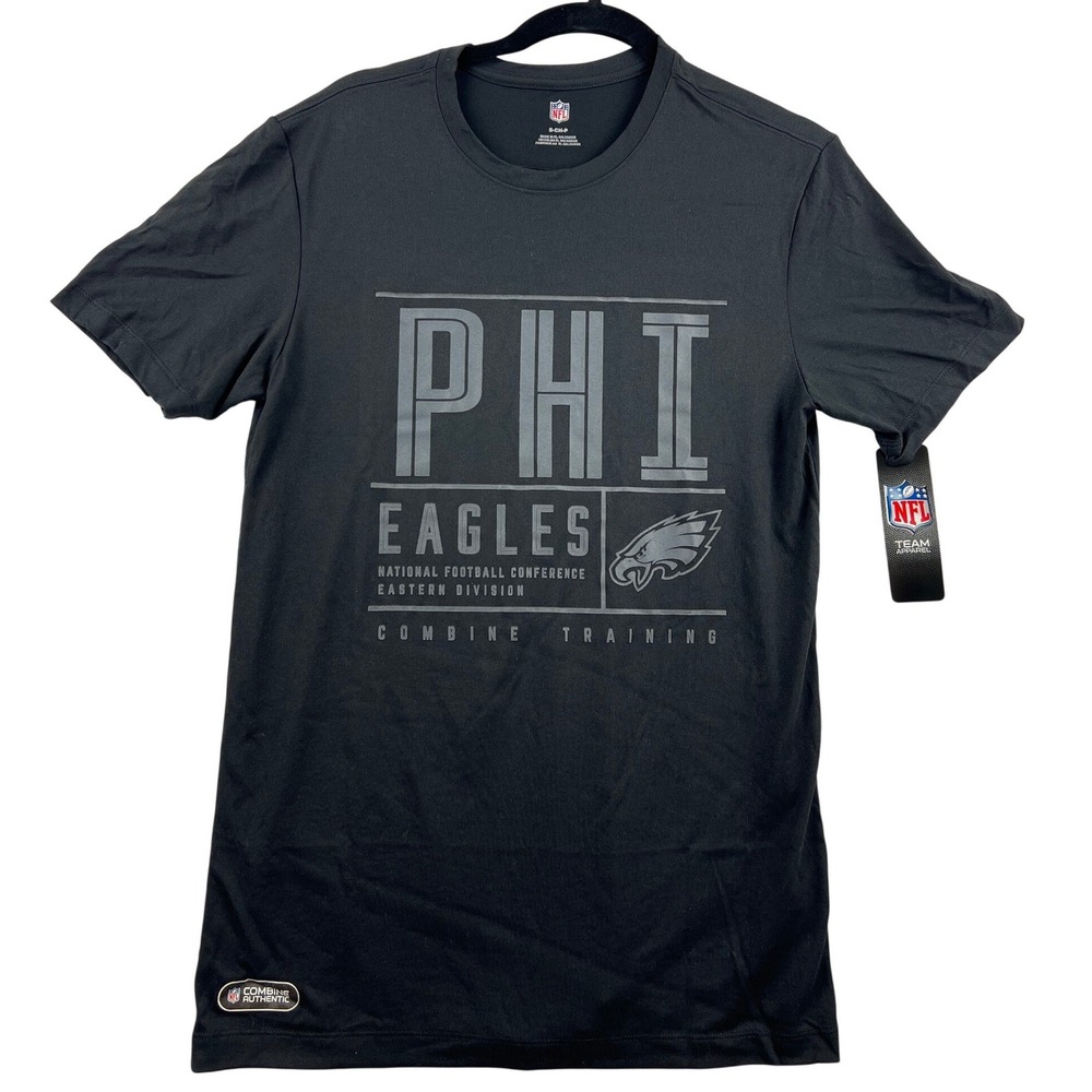 NFL Philadelphia Eagles Combine Training Shirt Mens Small Black Team Apparel NWT